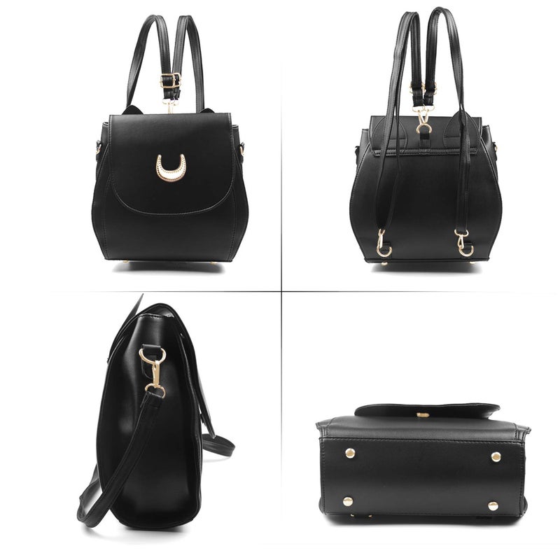 Oweisong Women Moon Sailor Purses and Handbags Cute Cat Anime Backpack Fashion Sparkling Satchel Tote Shoulder Bag - Image 2