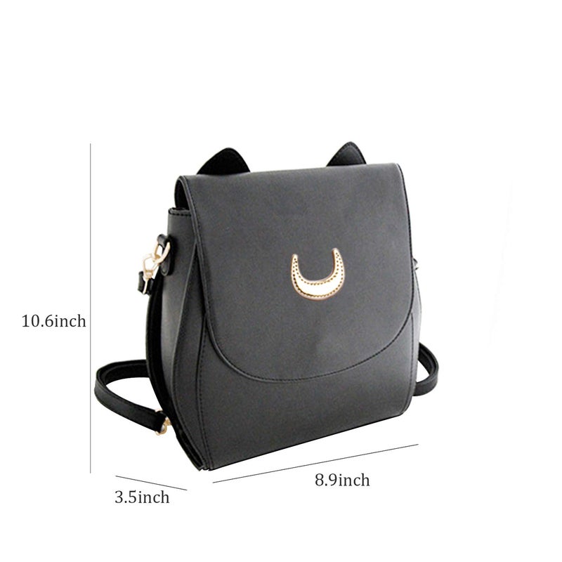 Oweisong Women Moon Sailor Purses and Handbags Cute Cat Anime Backpack Fashion Sparkling Satchel Tote Shoulder Bag - Image 3