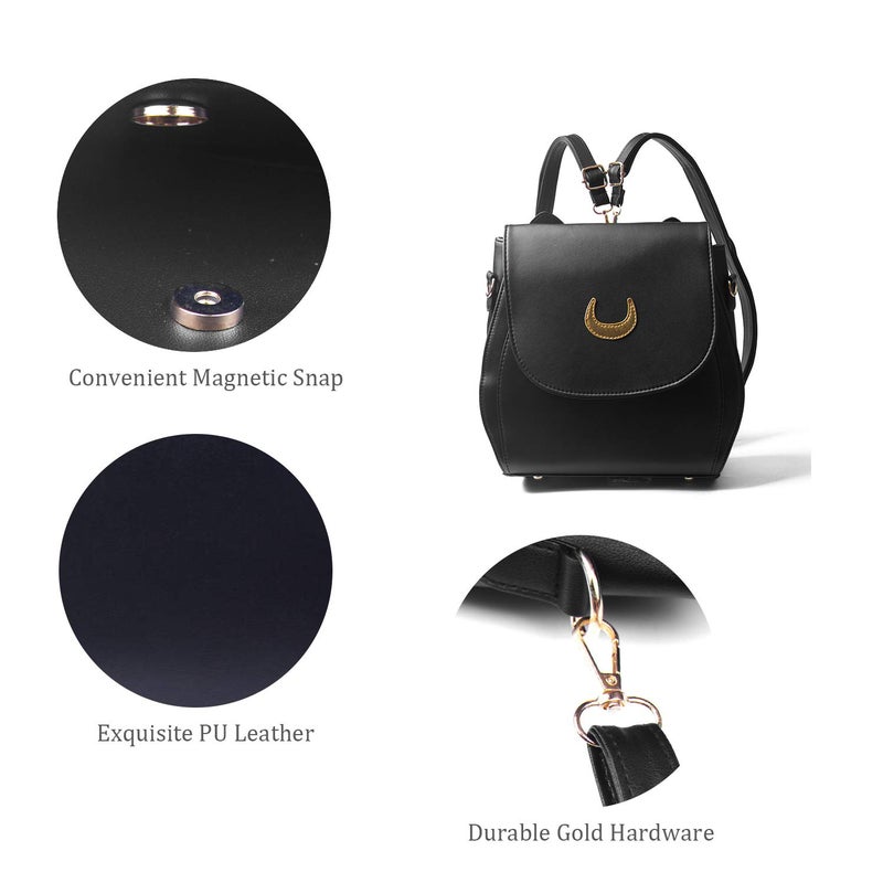 Oweisong Women Moon Sailor Purses and Handbags Cute Cat Anime Backpack Fashion Sparkling Satchel Tote Shoulder Bag - Image 5