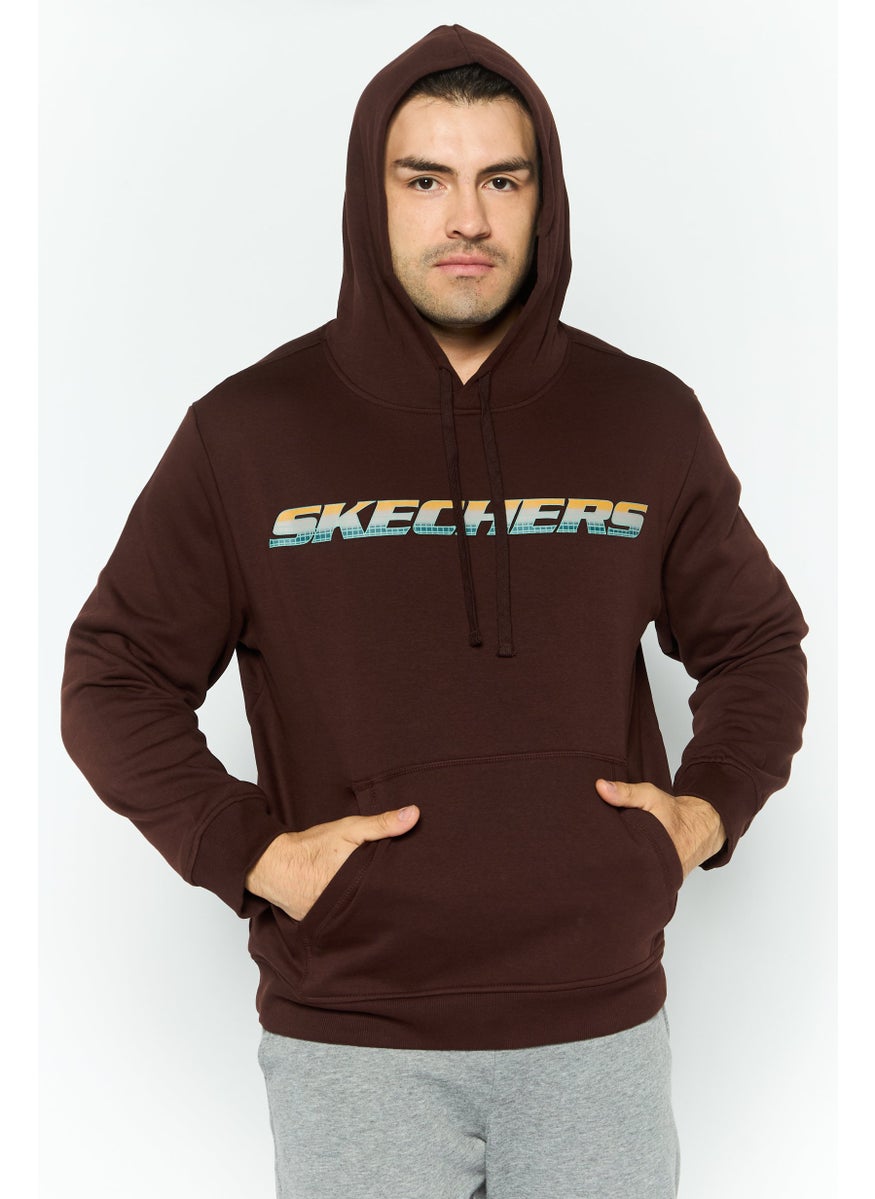 SKECHERS - Men Sportswear Fit Brand Logo Long Sleeves Outdoor Sweatshirt, Brown - Image 1