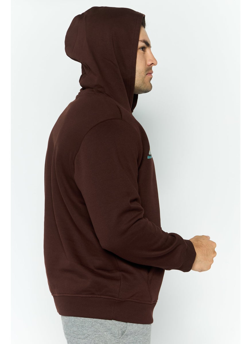 SKECHERS - Men Sportswear Fit Brand Logo Long Sleeves Outdoor Sweatshirt, Brown - Image 1