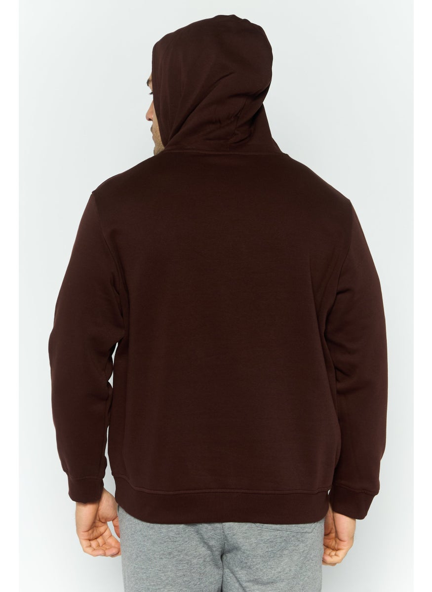 SKECHERS - Men Sportswear Fit Brand Logo Long Sleeves Outdoor Sweatshirt, Brown - Image 1