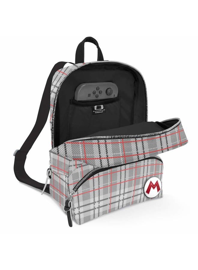 Controller Gear Super Mario - Mario Plaid - Small Backpack for Women, Girl's Cute Mini Bookbag Purse, Travel Bag for Nintendo Switch Console & Accessories - Nintendo Switch - Image 5
