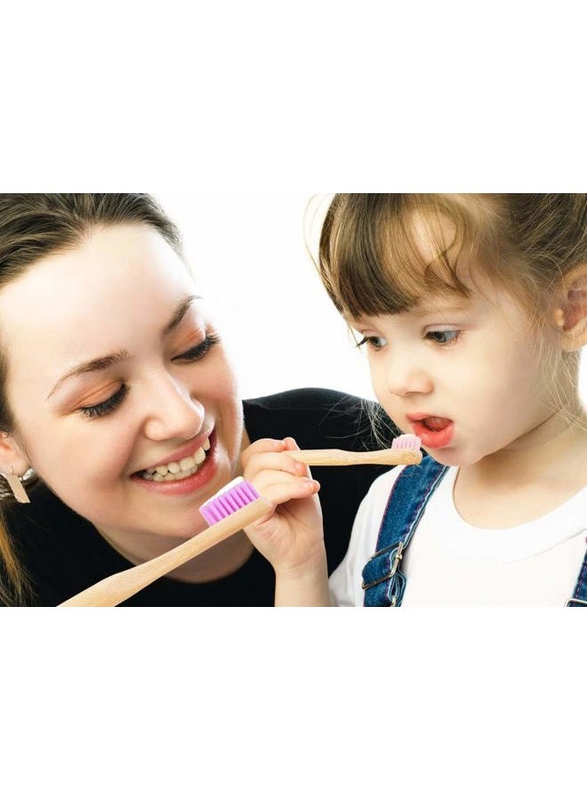 Virgin forest Kids Bamboo Toothbrushes, Child Size Soft BPA Free Colored Safe Bristles (4 Pack) - Image 5