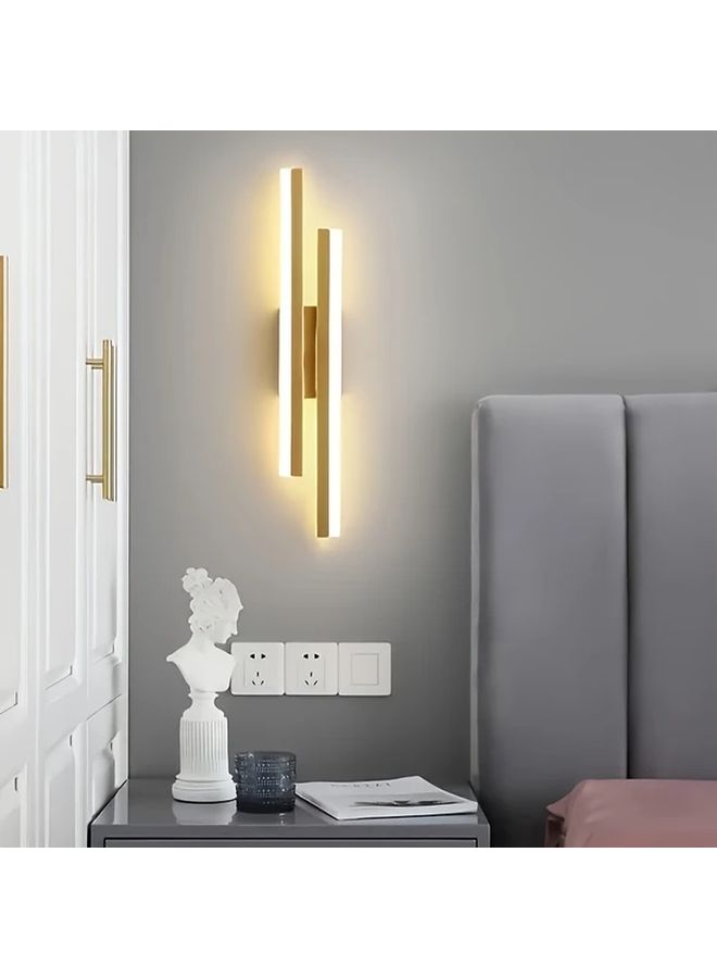 مصباح الحائط الحديث الذهبي LED قابل للتعديل 3 درجات حرارة لونية 85V-265V معدني لغرفة النوم وغرفة المعيشة - Image 2