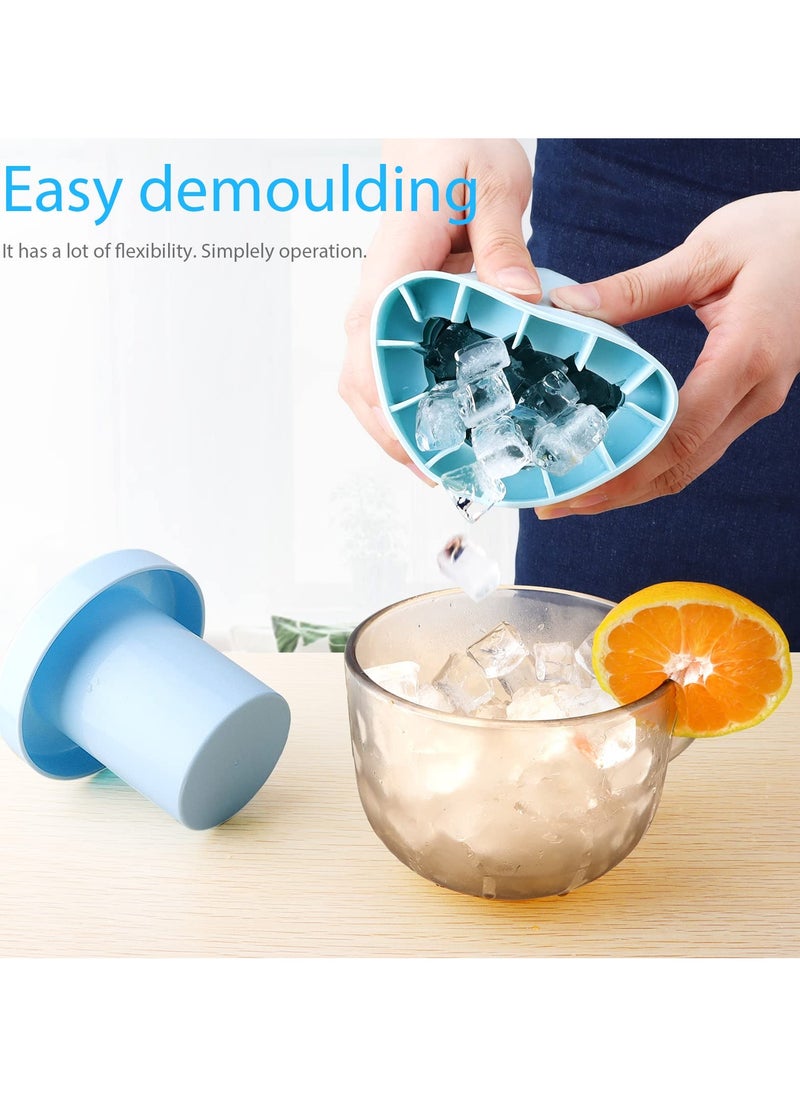 sokany - Mini Ice Maker Cup, Cylinder Ice Cube Mold, Small Ice Cube Tray with Lid, Decompress Ice Lattice Molding Ice Cup Press-Type, 60 Ice Cubes Make, Easy-Release (Blue) - Image 1