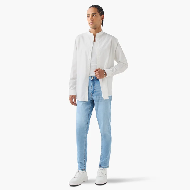 Lee Cooper Lee Cooper Skinny Fit Jeans with Button Closure and Pockets