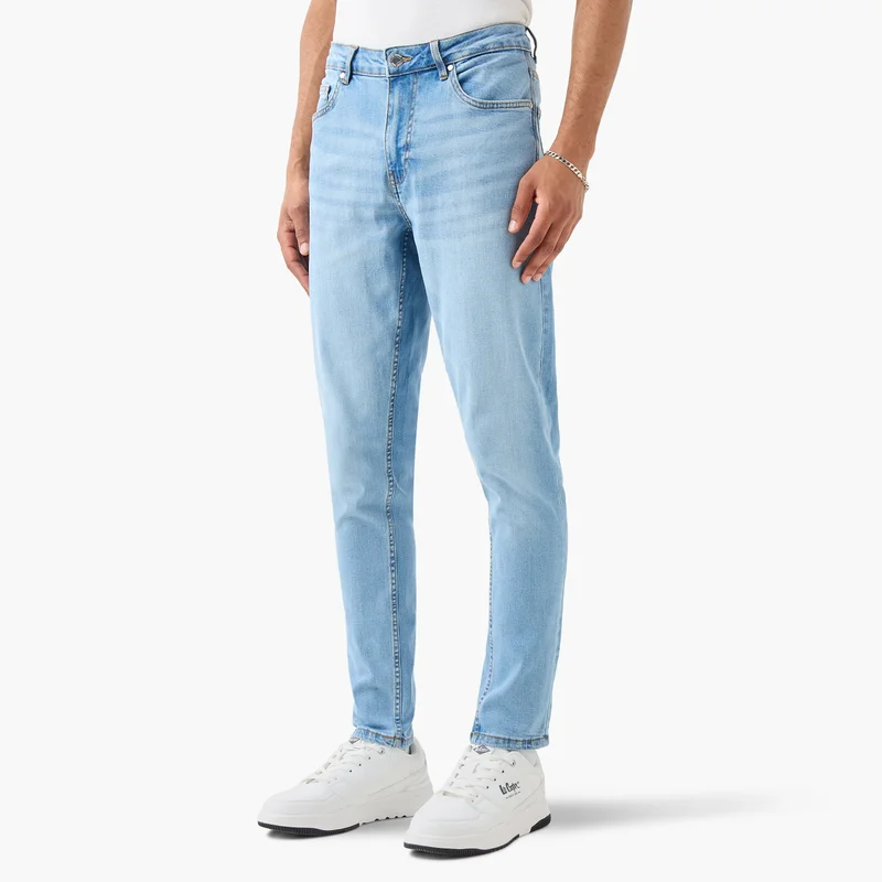 Lee Cooper Lee Cooper Skinny Fit Jeans with Button Closure and Pockets