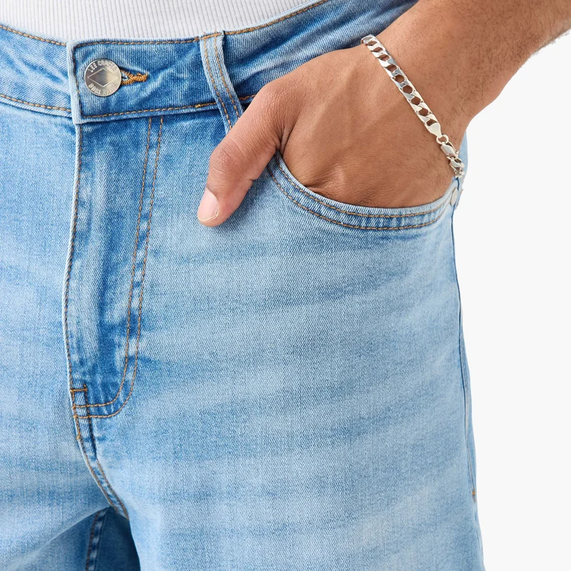Lee Cooper Lee Cooper Skinny Fit Jeans with Button Closure and Pockets