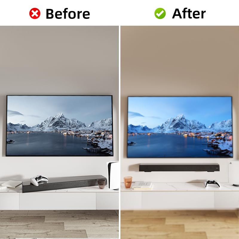 ELETIUO Universal Soundbar Mount for Samsung, Sony, LG, JBL, Bose, Vizio, Roku, Polk Audio, Heavy Duty Wall Mount Bracket Up to 180 lbs for Above or Under TV - Image 4