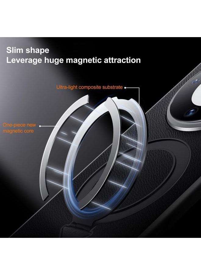 SULADA - Case For Huawei Mate 60 Pro / Mate 60 Pro+ Top Grain Leather MagSafe Magnetic Holder Phone Case - Image 1