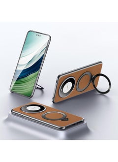 Case For Huawei Mate 60 Pro / Mate 60 Pro+ Top Grain Leather MagSafe Magnetic Holder Phone Case