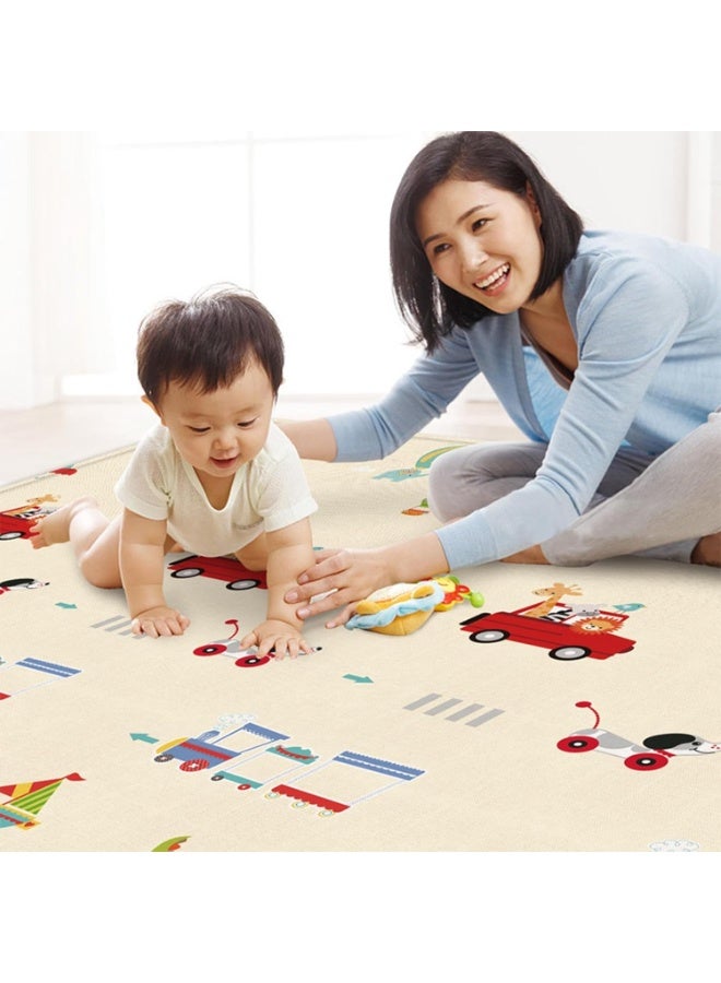 Capstro Foldable Baby Play Mat Animal & Traffic Theme Thick Foam Floor Mat with Soft Cushioning for Crawling & Tummy Time, Easy Fold Design with Carry Handle – Animal & Traffic - Image 3