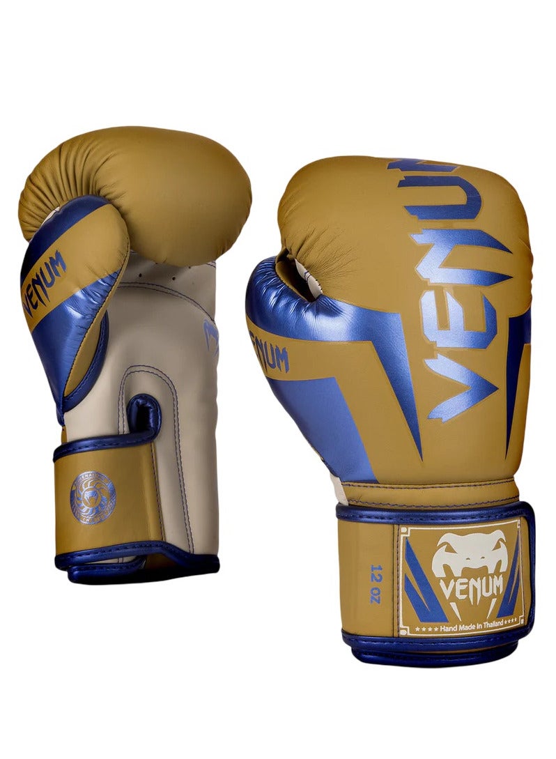 Elite Boxing Gloves Mustard/Cream/Blue