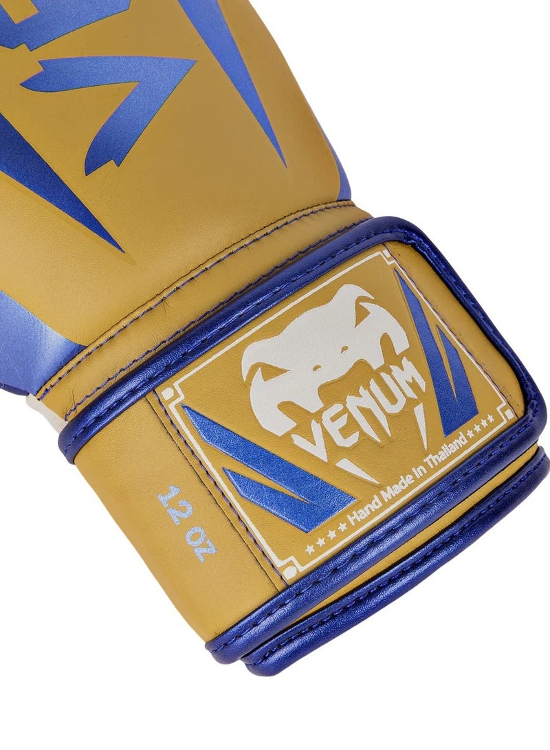 Elite Boxing Gloves Mustard/Cream/Blue