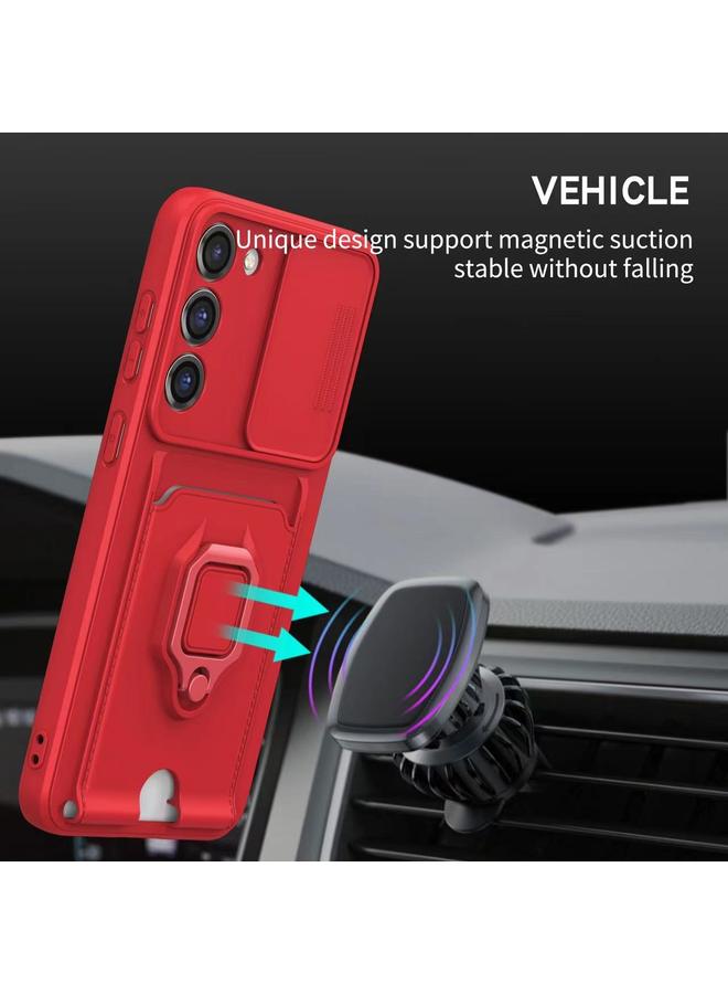 erorex Case For Samsung Galaxy A52 4G / 5G Sliding Camshield Magnetic Card Holder Silicone Phone Case - Image 5