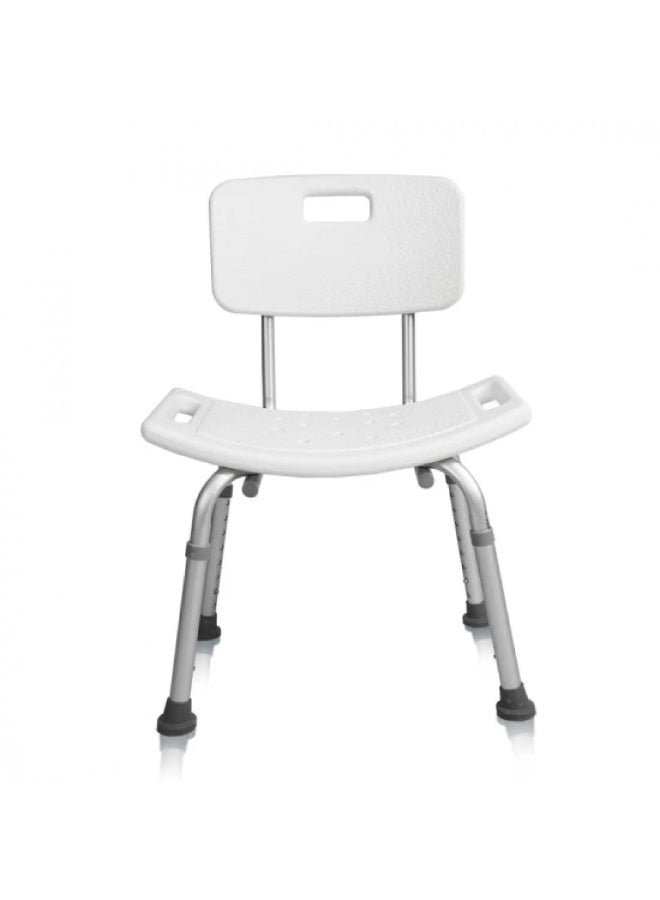 خطوات التظوير  كرسي استحمام بظهر - و ارتفاع قابل للتعديل أبيض/فضي - من خطوات التطوير - Image 1