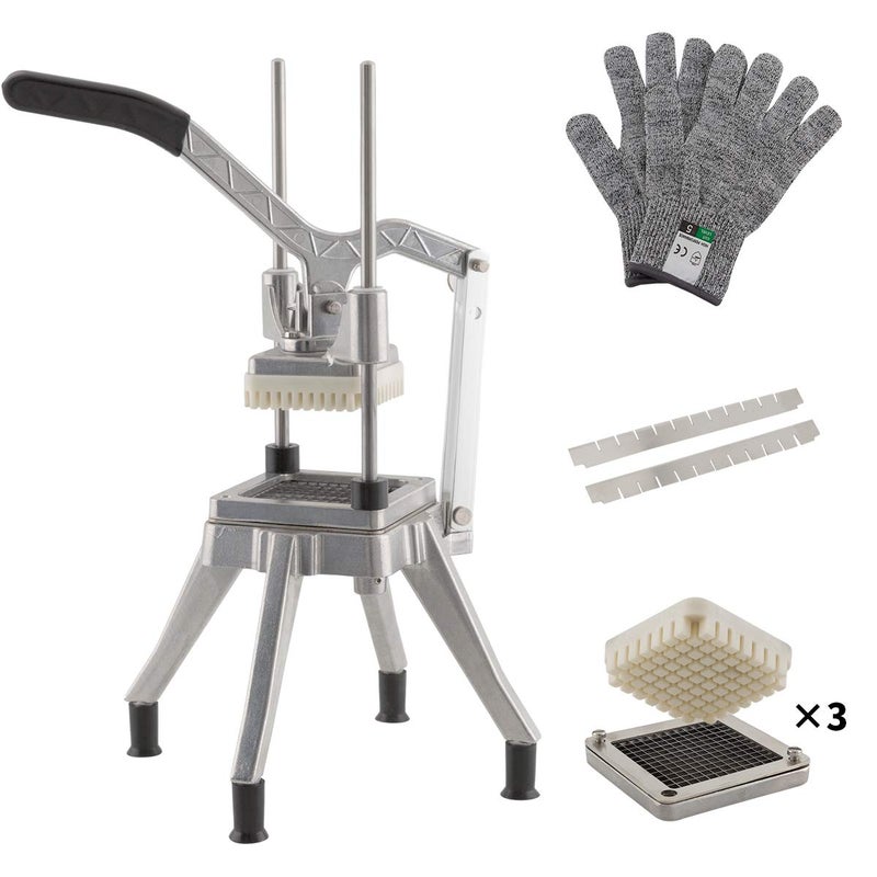 TUNTROL TUNTROL Vegetable Dicer Quick Slicer Machine 121438 Blade SSteel French Fry Maker Onion Pepper Potato Mushrooms chopper 