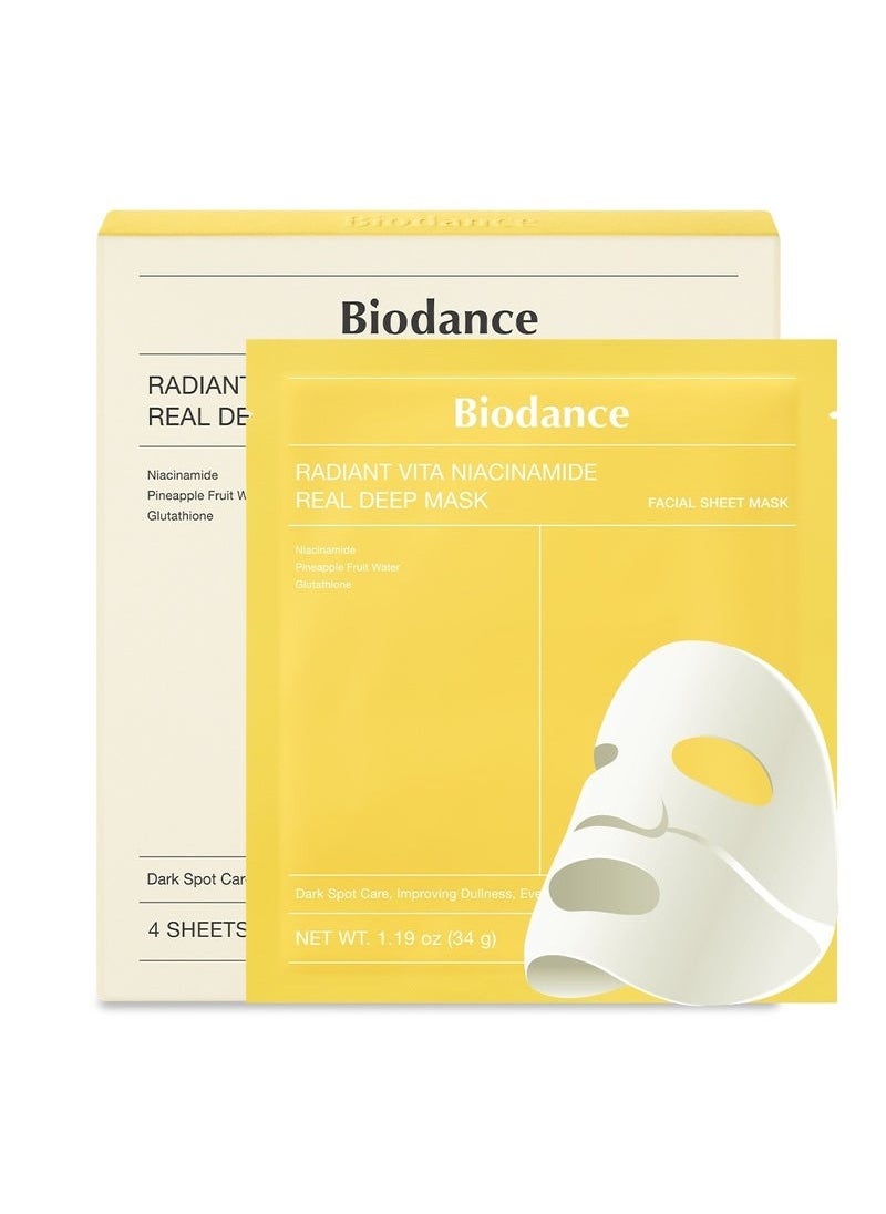 BIODANCE - Biodance Radiant Vita Niacinamide Real Deep Mask 34g x4ea - Image 1