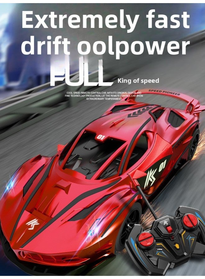 Children's Remote Control Car Toy Electric High-speed Motor Drift Racing Police Car Off-road Car One-year-old Boy-Color:Lamborghini Racing Car 【double Door With Lights】-Scale:Play 【three Sets Of Rechargeable Batteries】 Comes With 2 Remote Control Batteries + Charging Cable