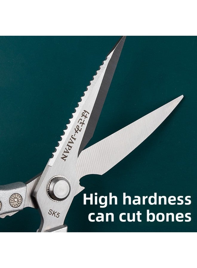 Japanese Fifth Generation Scissors Stainless Steel Kitchen Scissors All Steel Chicken Bone Scissors Multifunctional Strong Industrial Scissors For Home Use-Specifications:Classic 1st Generation (silver) - Image 3