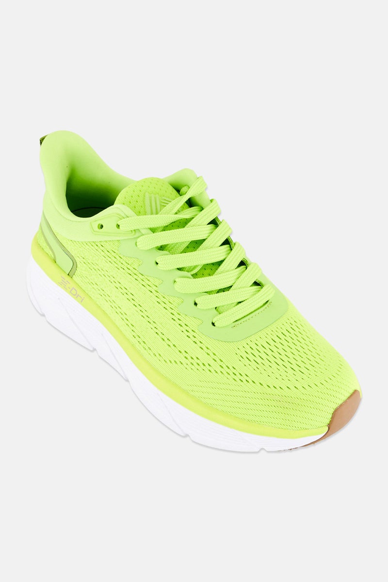 RBX Women Brand Logo Lace Up Sports Shoes, Lime Green  - Image 1