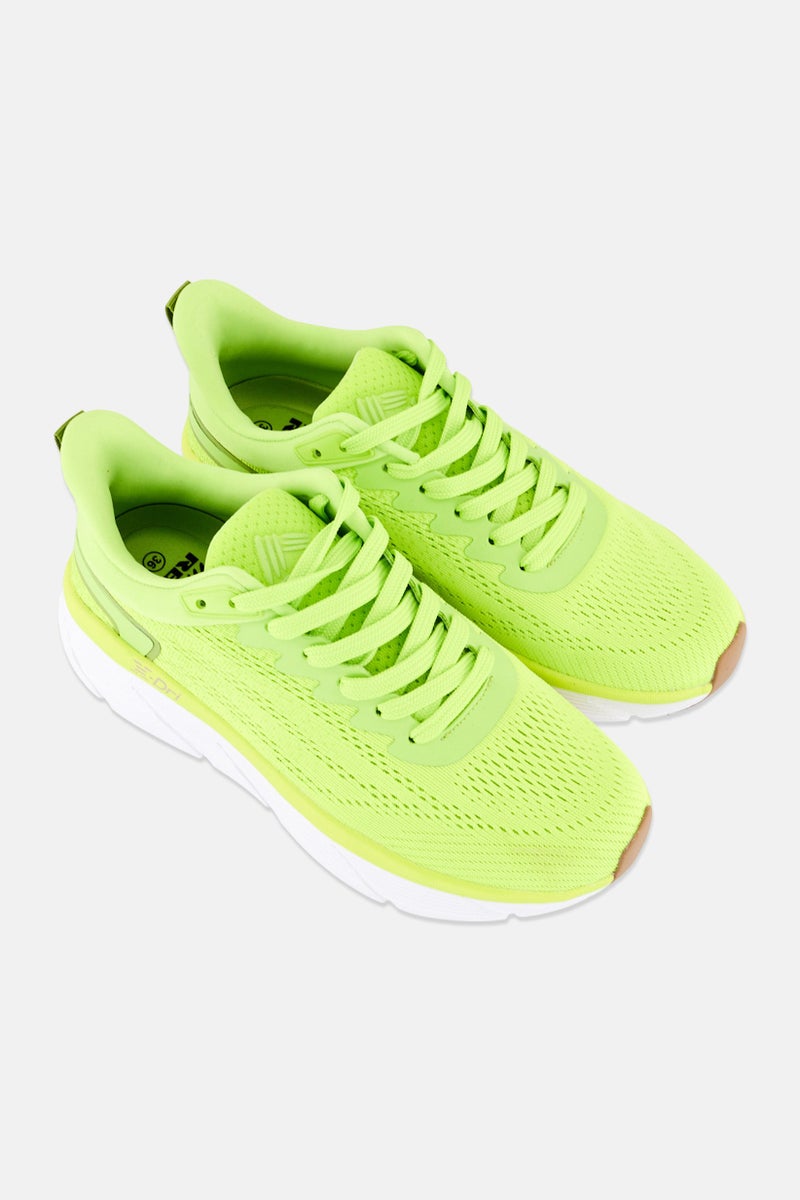 RBX Women Brand Logo Lace Up Sports Shoes, Lime Green  - Image 2