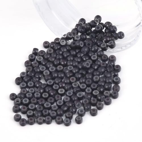 Vlasy 200Pcs Nano Rings Silicone Beads for Nano Ring Human Hair Extensions 5 Color Optional (Dark Brown) - Image 1