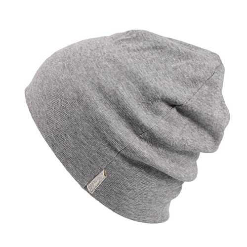 CHARM Toddler Organic Beanie Boys - Slouchy Cotton Kids Warm Knit Hat Girls Light Gray - Image 1
