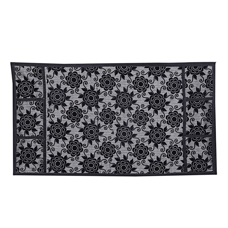Kuber Industries Kuber Industries Floral Design Cotton Fridge Top Cover 37x21 BlackCTKTC029953  - Image 5