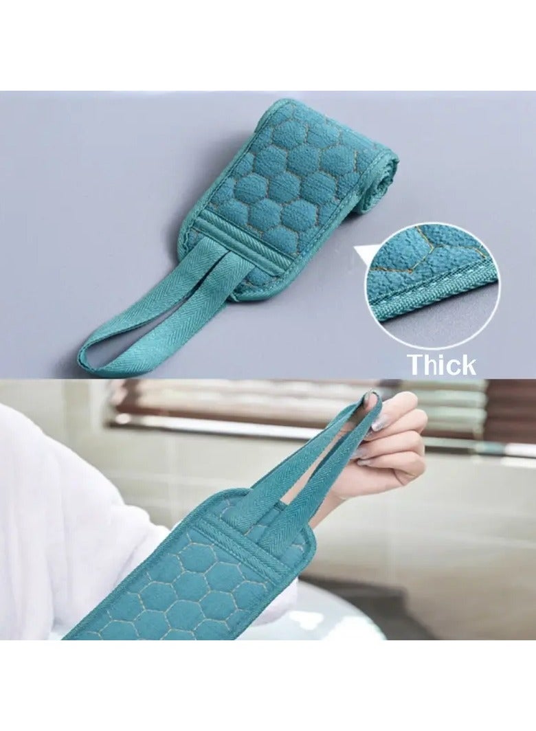Goolsky 3pcs Teal Exfoliating Bath Set for Women - Soft Loofah Sponge, Gentle Bath Glove & Textured Back Scrubber Towel - Formaldehyde-Free, Deep Skin Cleansing & Rubbing Tools for Home Bathroom Use ﻿ - Image 4