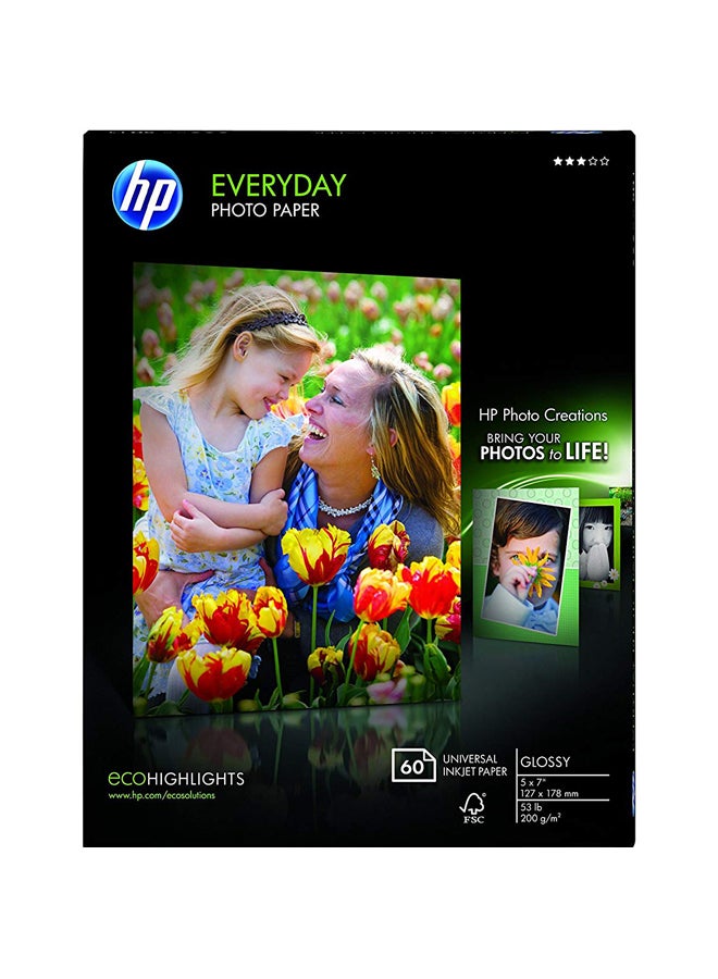 HP 60 صفحة ورق صور لامعة إيفريداي - Image 1