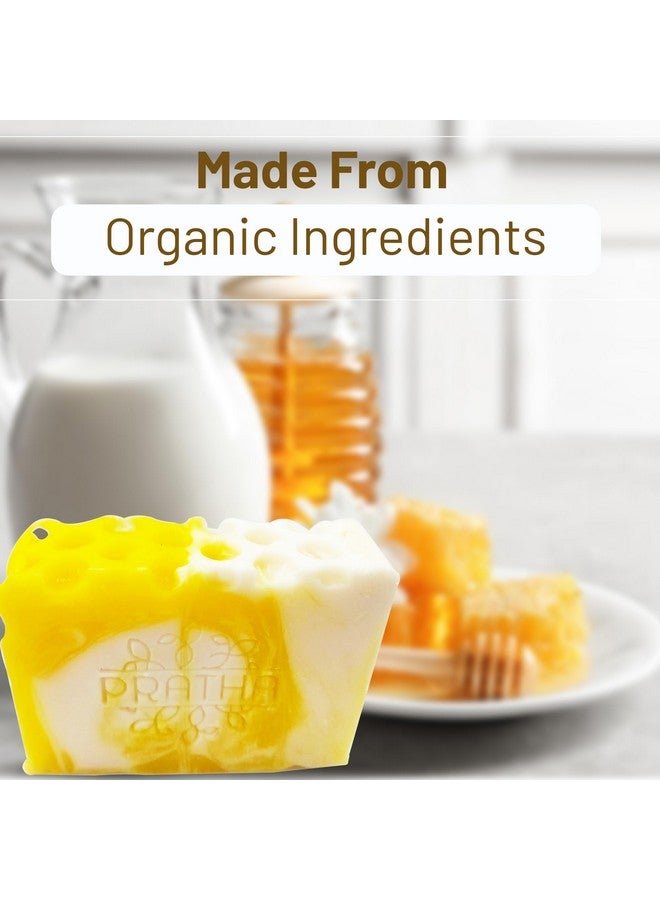 PRATHA صابون حليب الماعز الطبيعي 100% مع العسل - صابون يدوي الصنع بعملية باردة للاستحمام 100 جرام - Image 5