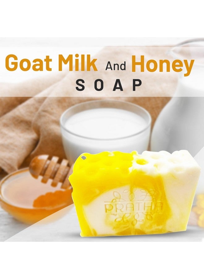 PRATHA صابون حليب الماعز الطبيعي 100% مع العسل - صابون يدوي الصنع بعملية باردة للاستحمام 100 جرام - Image 2