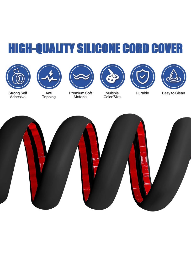 ELFSA Floor Cord Cover Cable Cavity, 2m Self Adhesive Cord Hider Floor Low Profile Floor Cable Management Wire Cover Floor Electric Cord Covers for Home Office Garage Offices Gym - Image 3