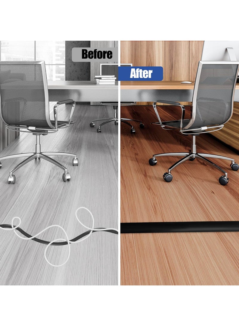ELFSA Floor Cord Cover Cable Cavity, 2m Self Adhesive Cord Hider Floor Low Profile Floor Cable Management Wire Cover Floor Electric Cord Covers for Home Office Garage Offices Gym - Image 5