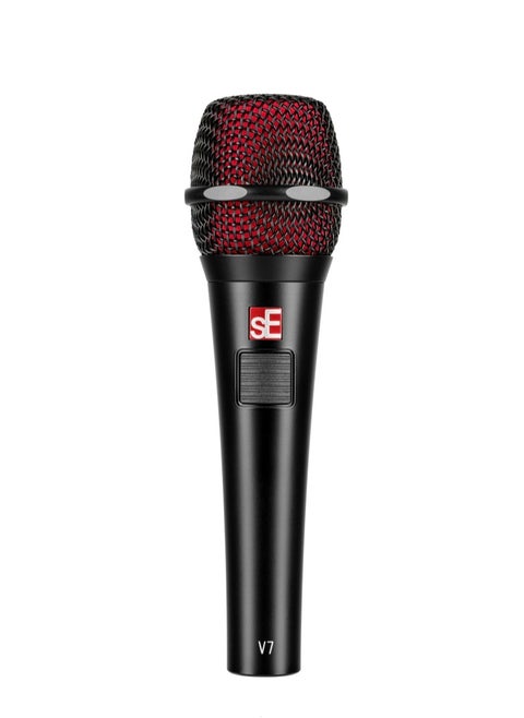 sE Electronics V7 PTT Supercardioid Talkback Dynamic Handheld Vocal Microphone Handheld Supercardioid Dynamic Microphone with Integrated Shockmount, Internal Windscreen, and Push To Talk Button