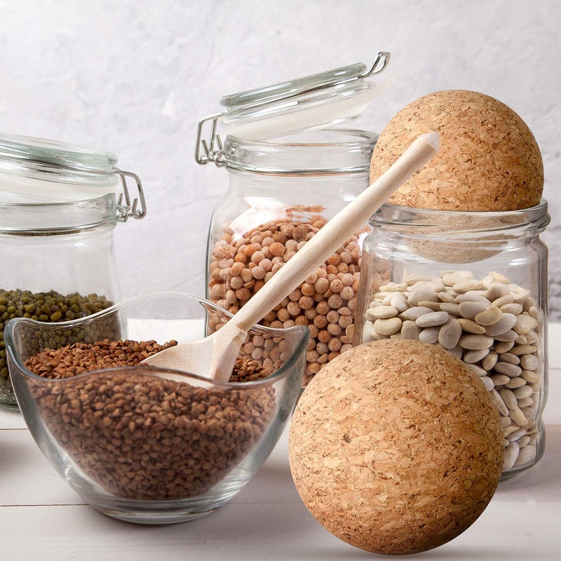 Shappy 2 Pieces Cork Ball Wooden Cork Ball Stopper for Wine Glass Decanter Stopper Replacement Wine Carafe Decanter Bottle Replacement for Christmas Holiday Party Supply (2.4 Inch,2 Inch) - Image 2