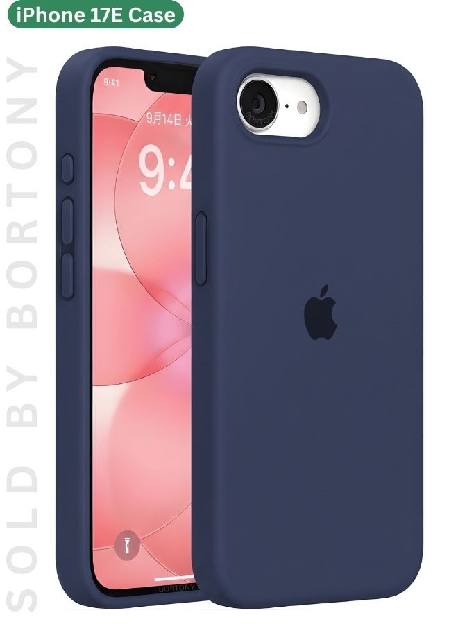 عام جراب iPhone 17e من السيليكون السائل مع بطانة ناعمة من الألياف الدقيقة (مايكروفايبر) - غطاء واقٍ مقاوم للخدش والصدمات لهاتف iPhone 17e (مقاس 6.1 بوصة) - Image 1