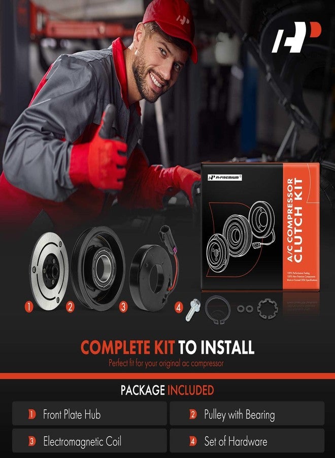 A-Premium Air Conditioner AC Compressor Clutch Kit Compatible with Ford Fusion 2010-2012 & Lincoln MKZ 2007-2012, 3.5L - Image 2