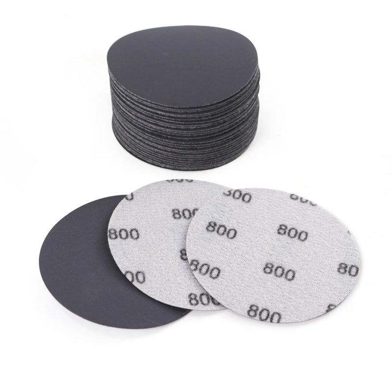 MAXMAN 30Pcs 3-Inch Sanding Discs, 800 Grits Hook and Loop Professional Silicon Carbide Sand Paper, Wet Dry Polish for Wood, Metal, Paint, Car Polishing - Image 1