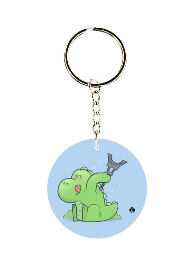 Dragon Printed Plastic Keychain