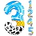 AXBMM 40 Inch Number 3 Balloon Blue Clouds Cartoon Story Balloons Toy Inspired Story Party Supplies for Birthday Garland Arch Kit Farm Favor Number 3 - Image 2
