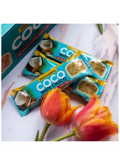 Snaq Fabriq Coco White Choco Bar Almond High Fiber and No Sugar Added 12x40g  - Image 3