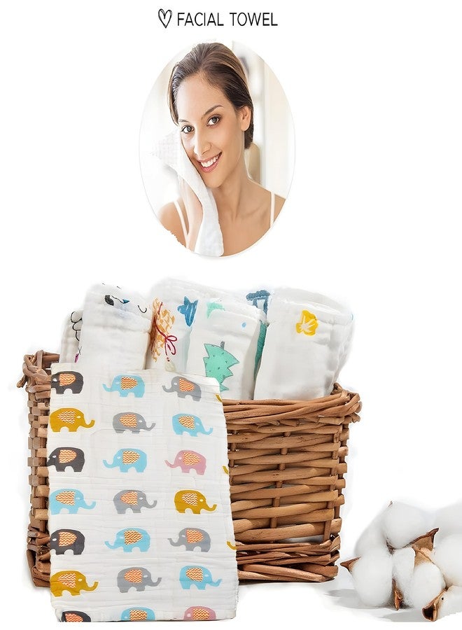 Koochie-Koo Set of 3 Muslin Cloths | 500 GSM | 50x25 Big Size | 6 Layered | New Born Baby Essentials, Swaddle for New Born | Baby Towels Newborn, Soft & Absorbent - Image 3