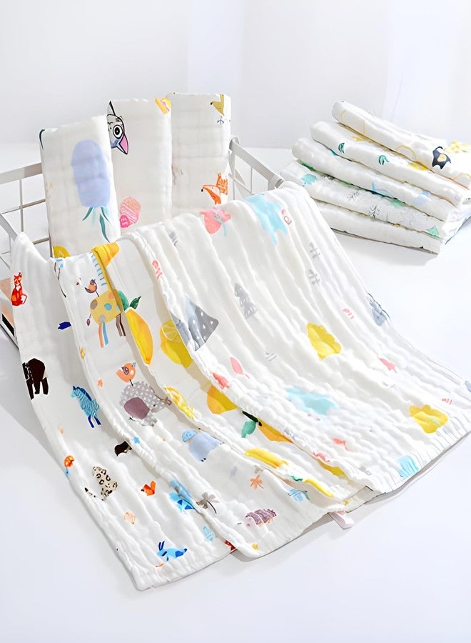 Koochie-Koo Set of 3 Muslin Cloths | 500 GSM | 50x25 Big Size | 6 Layered | New Born Baby Essentials, Swaddle for New Born | Baby Towels Newborn, Soft & Absorbent
