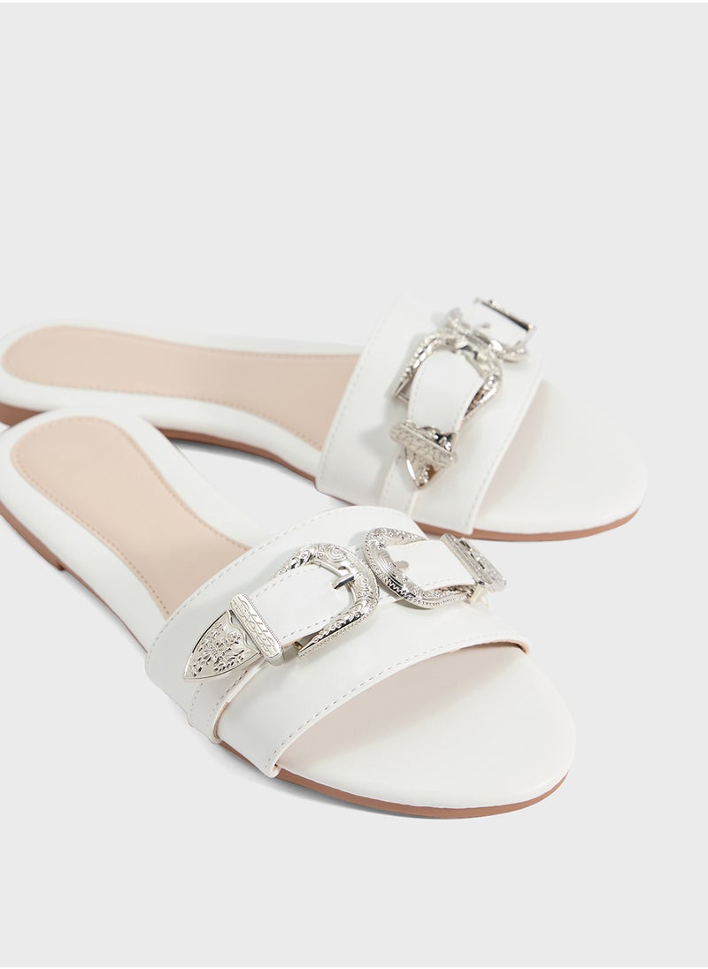 ELLA Flat Sandal With Buckle  - Image 4