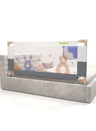 150 x 80cm Baby Bed Rail Guard for Baby Safety with 28 Height Adjustable, Portable Bed Side Protector for Baby Falling | Foldable Single Side Baby Bed Railing for Kids Toddler Grey White - pzsku/ZAF02827B07CDD449E5E8Z/45/_/1737383465/dee335c9-2281-463e-bdde-4959561bb061