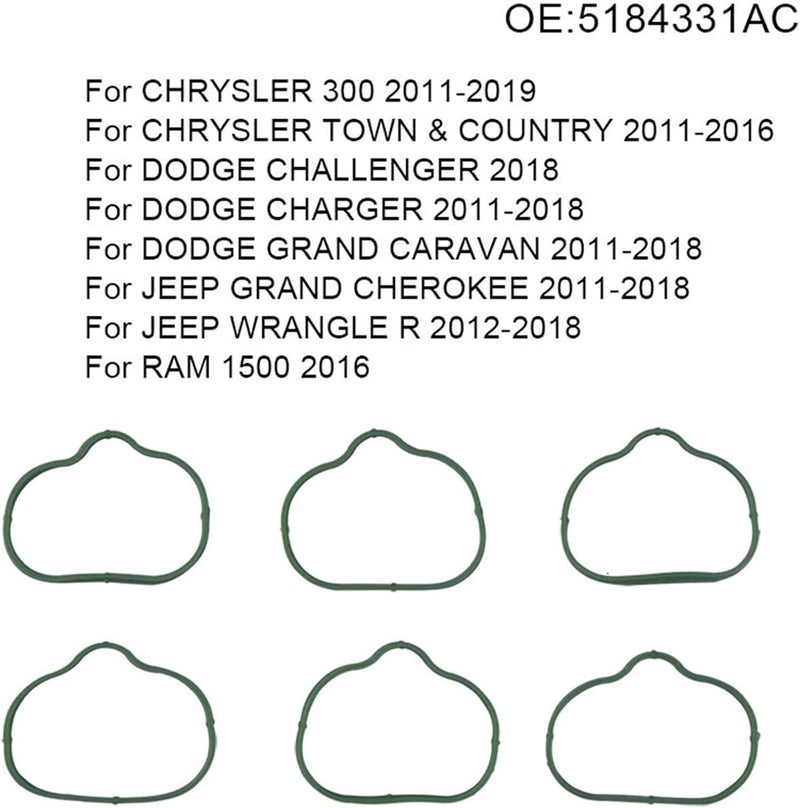 DEMULAX Upper Lower Plenum Gasket Set for Chrysler, Dodge, Jeep, Ram - Image 4