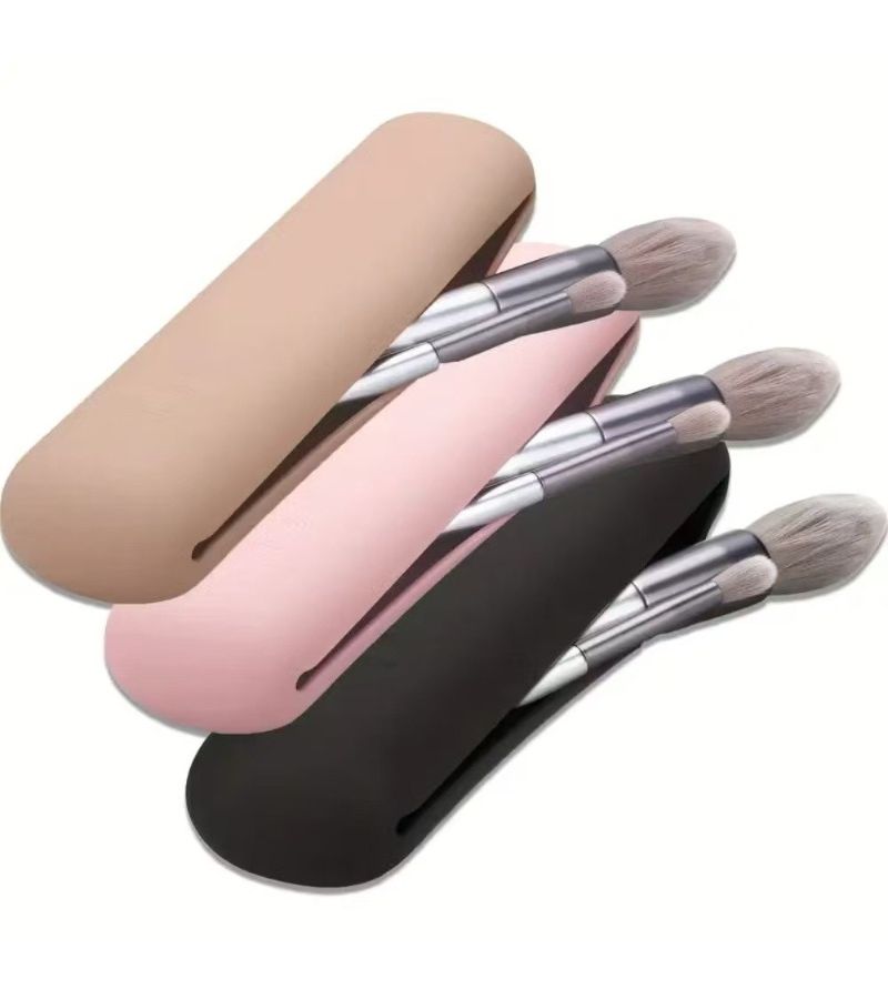 Makeup Brush Organizer With Compartments Assorted Varieties 10pcs Travel Bag Portable Durable And Space Saving For Brushes Lipsticks Eyeshadows - Image 2